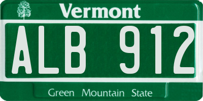 VT license plate ALB912