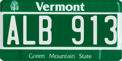 VT license plate ALB913