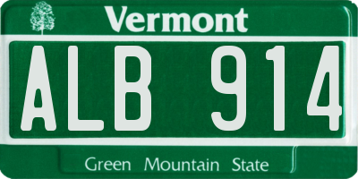 VT license plate ALB914