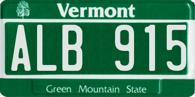 VT license plate ALB915
