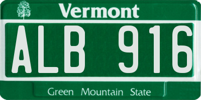 VT license plate ALB916