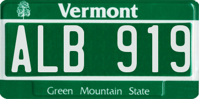 VT license plate ALB919