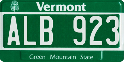 VT license plate ALB923