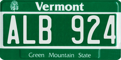VT license plate ALB924