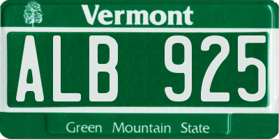 VT license plate ALB925