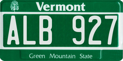 VT license plate ALB927