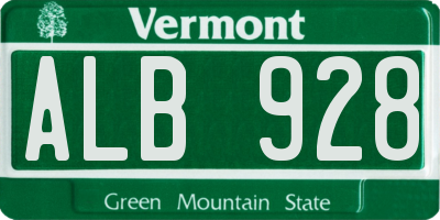 VT license plate ALB928
