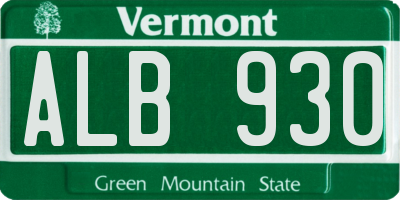 VT license plate ALB930
