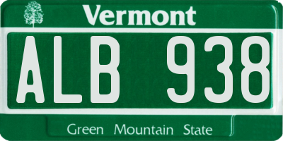 VT license plate ALB938
