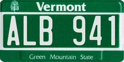 VT license plate ALB941