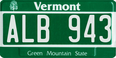 VT license plate ALB943
