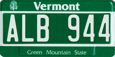 VT license plate ALB944