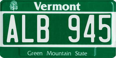 VT license plate ALB945