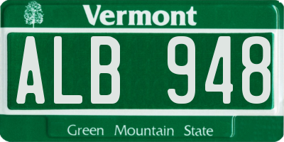 VT license plate ALB948