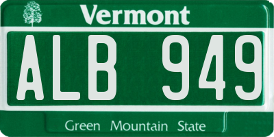 VT license plate ALB949