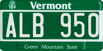 VT license plate ALB950