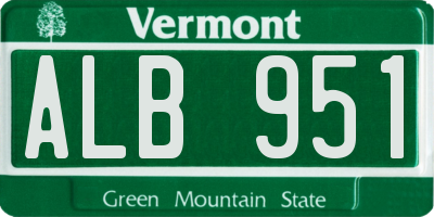 VT license plate ALB951