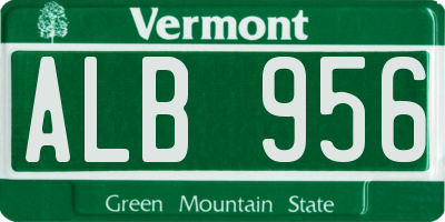 VT license plate ALB956