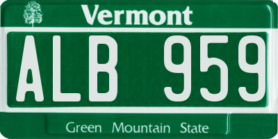 VT license plate ALB959