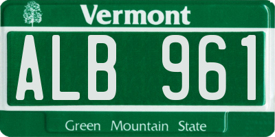 VT license plate ALB961