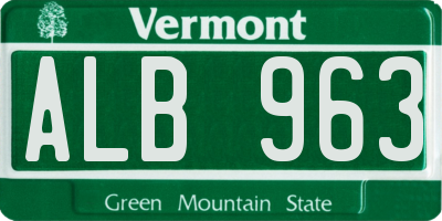 VT license plate ALB963