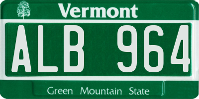 VT license plate ALB964