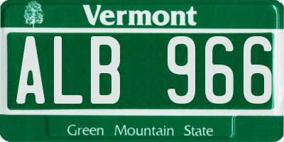 VT license plate ALB966