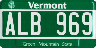 VT license plate ALB969