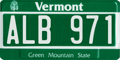 VT license plate ALB971