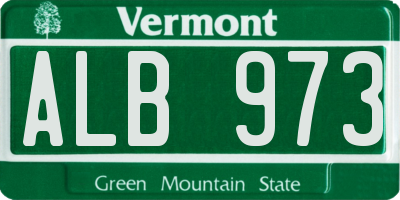 VT license plate ALB973