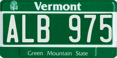 VT license plate ALB975