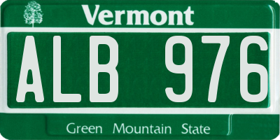 VT license plate ALB976