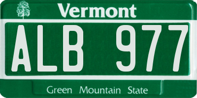 VT license plate ALB977