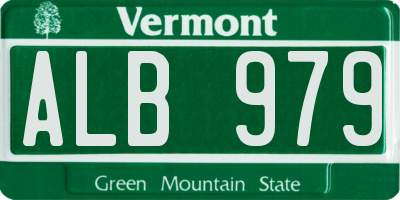 VT license plate ALB979