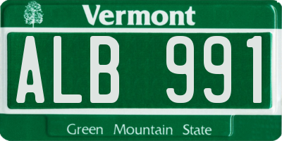 VT license plate ALB991