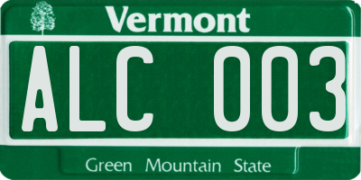 VT license plate ALC003