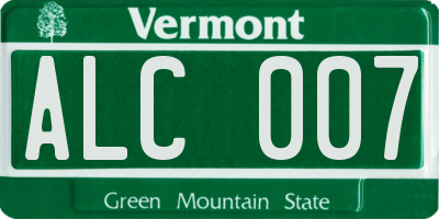 VT license plate ALC007