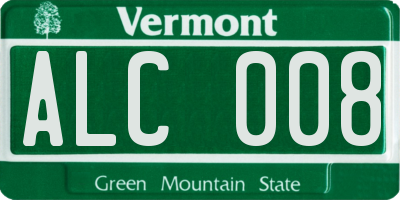 VT license plate ALC008