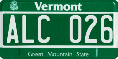 VT license plate ALC026