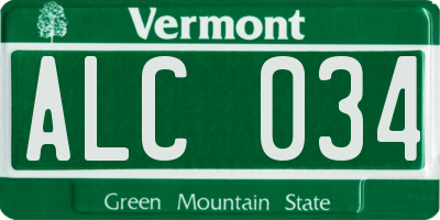 VT license plate ALC034