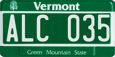 VT license plate ALC035