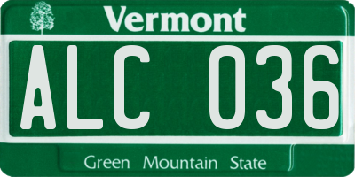 VT license plate ALC036