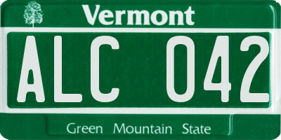 VT license plate ALC042