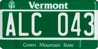VT license plate ALC043