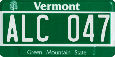VT license plate ALC047