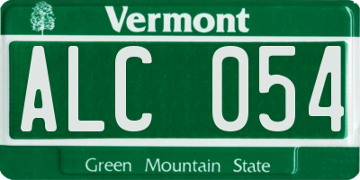 VT license plate ALC054