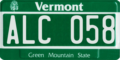 VT license plate ALC058