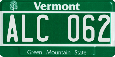 VT license plate ALC062
