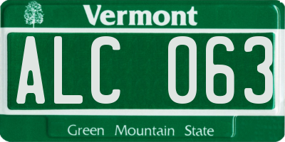 VT license plate ALC063