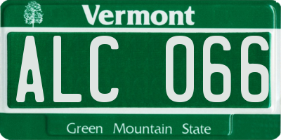VT license plate ALC066
